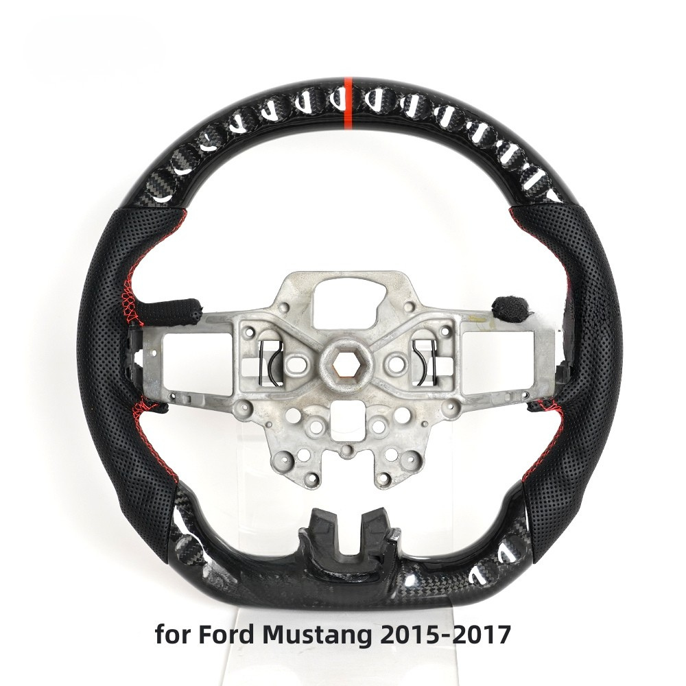 Real Carbon Fiber Steering Wheel for Ford Mustang GT Shelby 2015-2023