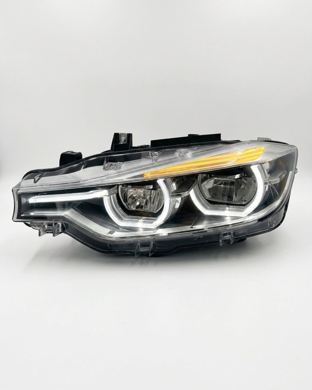 BMW 3 Series F30 / F31 / F35 V3 Silver Tri-Color LED Headlight Assembly (White / Yellow / Red DRL / LCI Style Look) 2012 - 2018 (Replaces 63117314531)