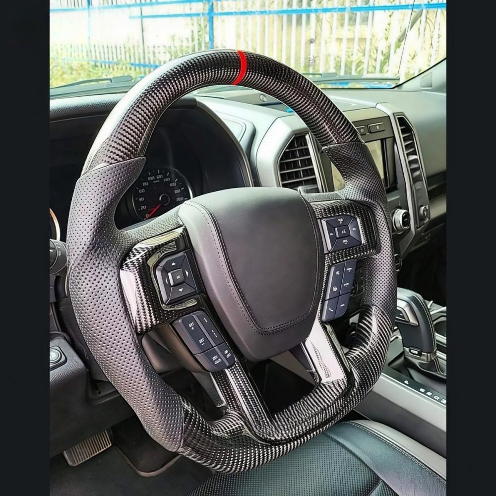 Real Carbon Fiber Heated Steering Wheel for Ford F-150 XL, XLT & SSV 2015-2020