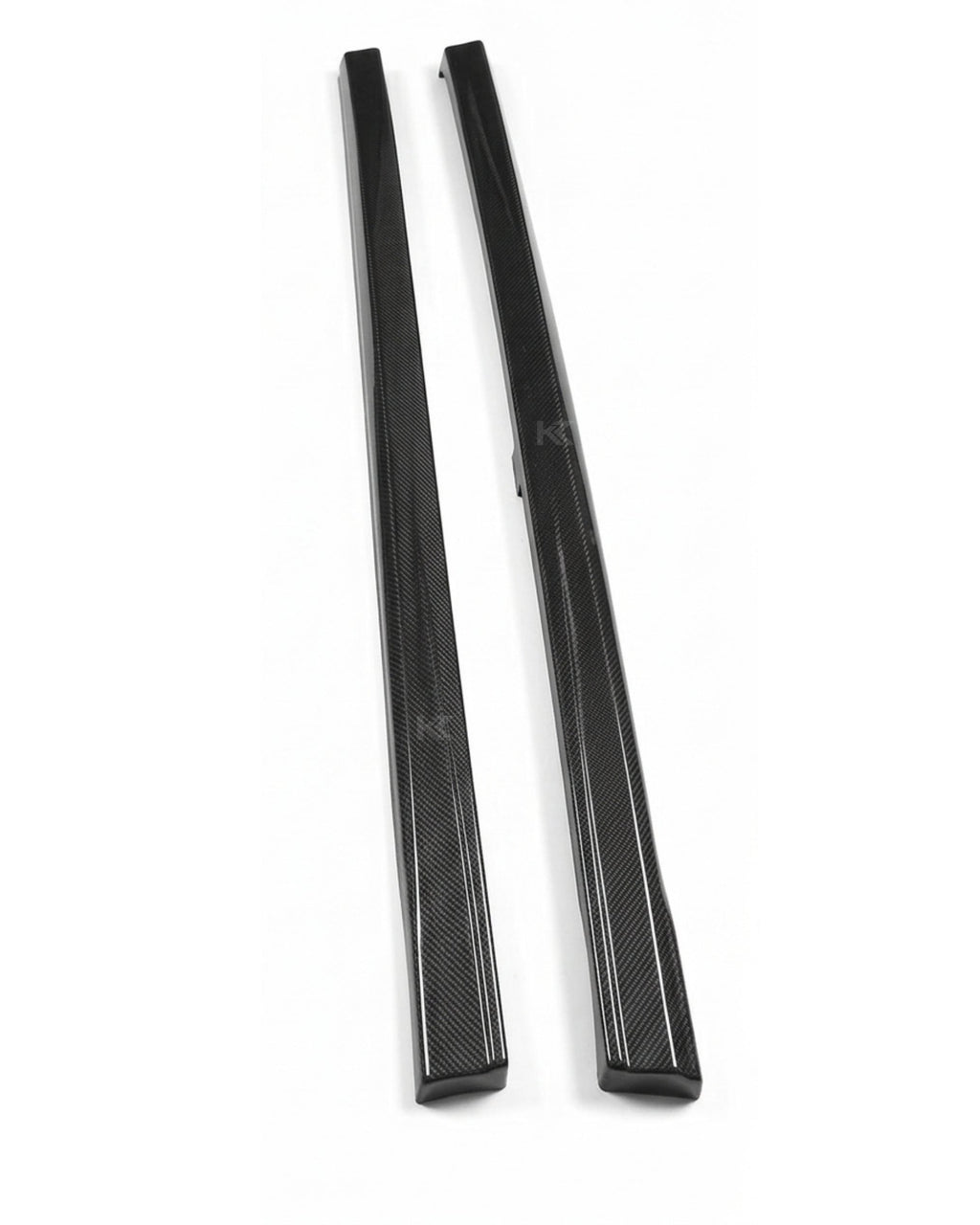 VW Golf MK7 GTI Carbon Fiber Side Skirt Extensions – Gloss Black (2014–2016)