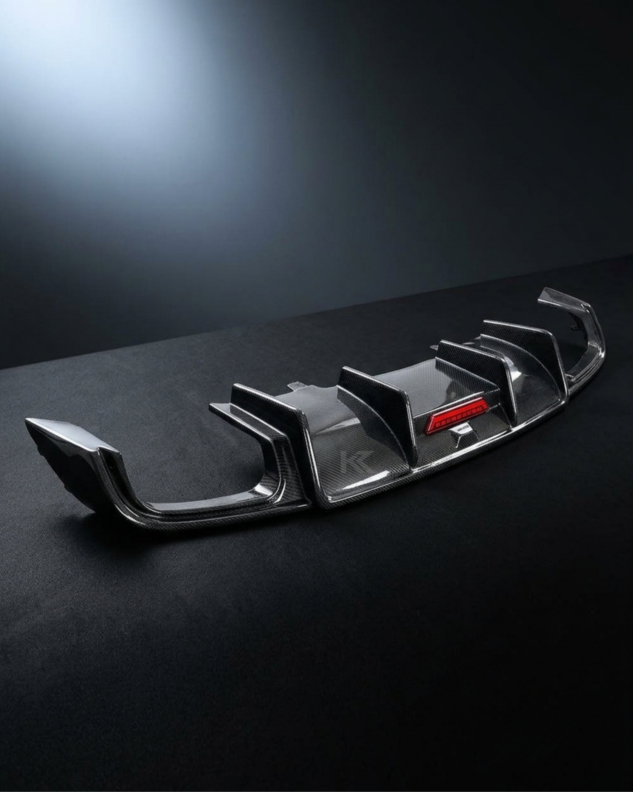 Audi A4 B9 Sedan Carbon Fiber Gloss Black Rear Bumper Diffuser 2018 - 2019