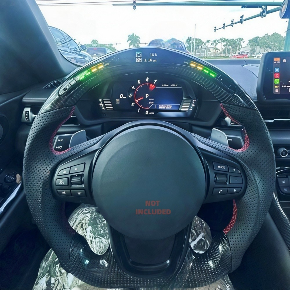 LED Real Carbon Fiber Steering Wheel for Toyota GR Supra A90 MK5 2020+