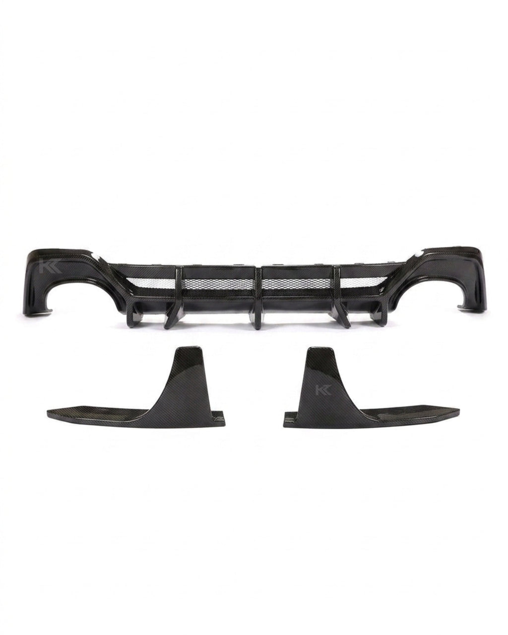Audi RS7 C8 Sportback 4-Door Dry Carbon Fiber Rear Bumper Lip With Big Fins 2020 - 2021
