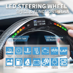 LED Real Carbon Fiber Steering Wheel for Audi A3 A4 A5 RS3 RS4 RS5 S3 S4 S5 2016–2020