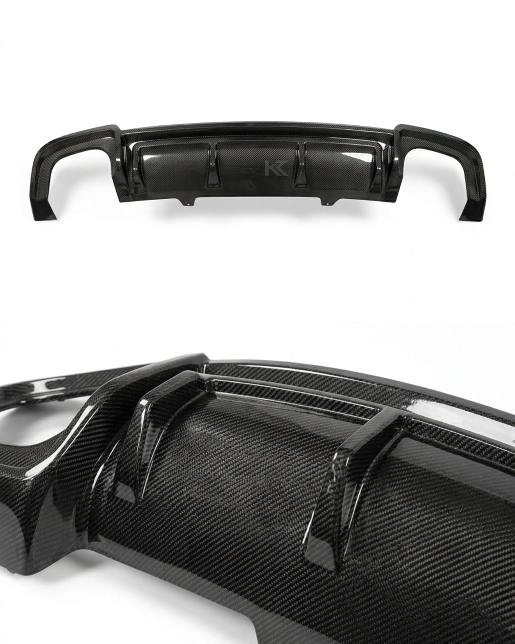 Audi A5 S-Line / S5 B9 Coupe & Sedan Carbon Fiber Gloss Black Rear Bumper Diffuser 2017 - 2019