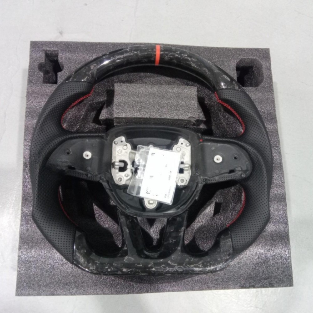 Glossy Forged Carbon Fiber Steering Wheel for Dodge Charger, Challenger & Durango 2015-2025