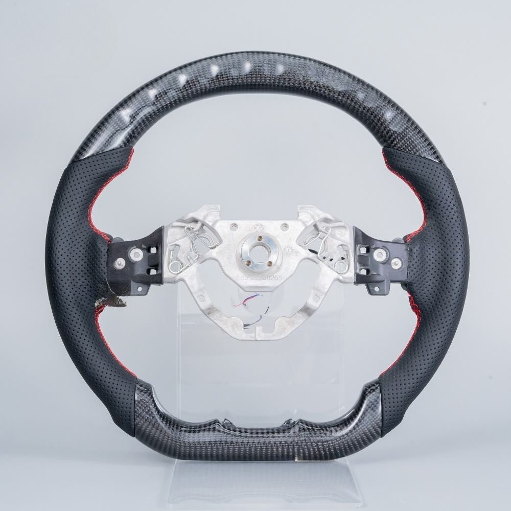 Real Carbon Fiber LED Steering Wheel for Nissan Z Fairlady 400Z RZ34 2023–2026 with Perforated Leather Grip