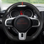 Real Carbon Fiber Steering Wheel for Mitsubishi Lancer Evolution EVO X 2008–2015 with Perforated Leather Grip