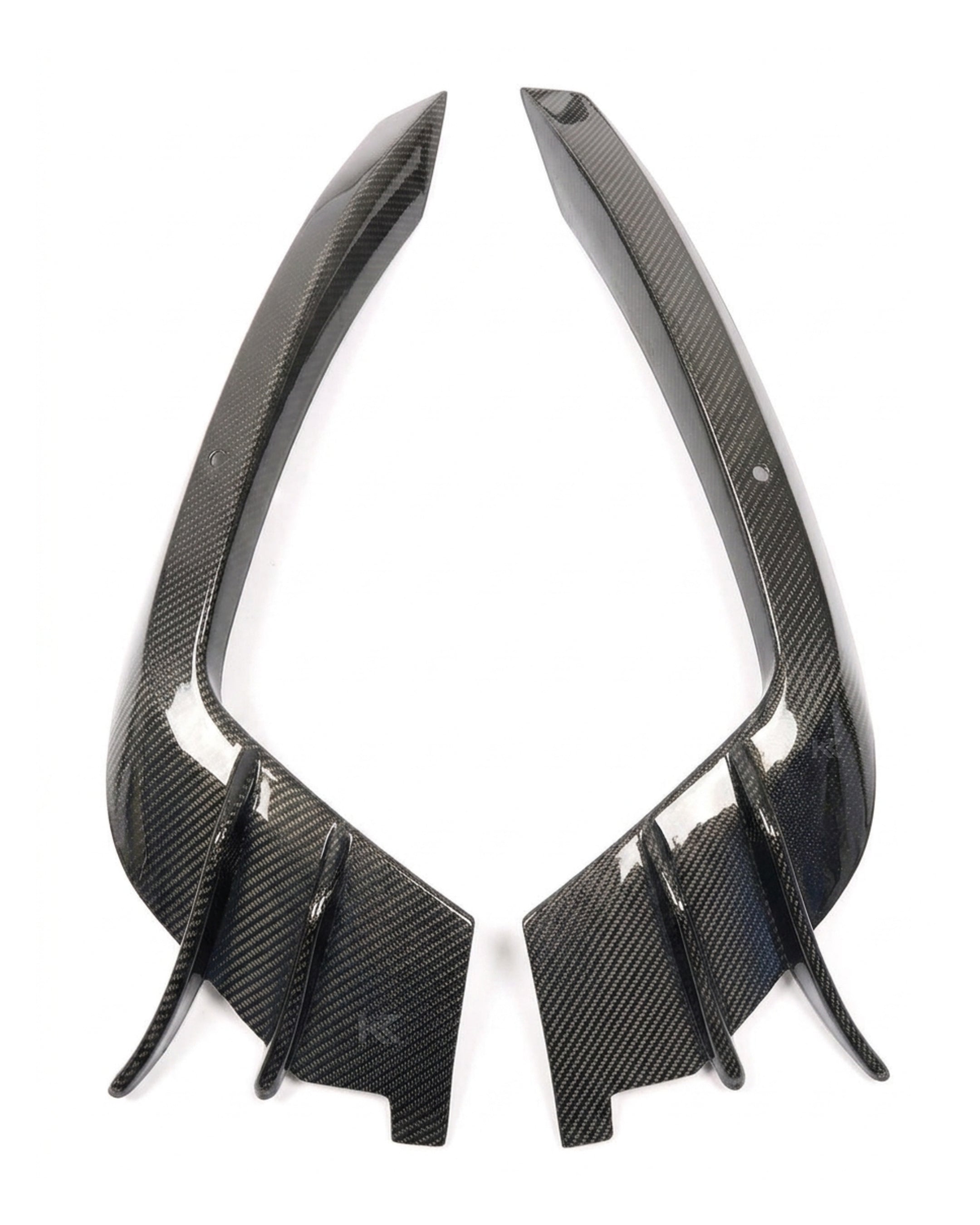 Audi A6 C7 S-Line / S6 Sedan Carbon Fiber A-Style Front Bumper Canard Fins 2015 - 2018