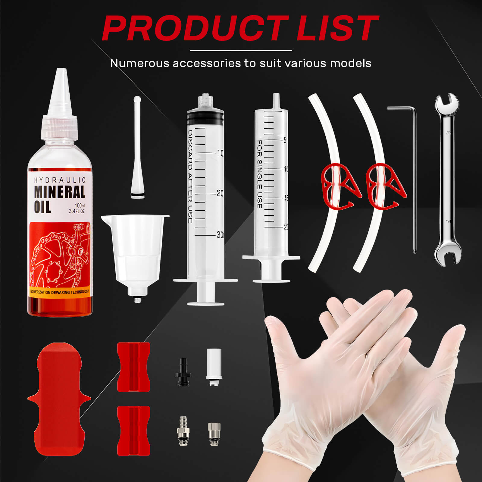 Hydraulic Brake Mineral Oil Bleed Kit For Shimano, Tektro, TRP