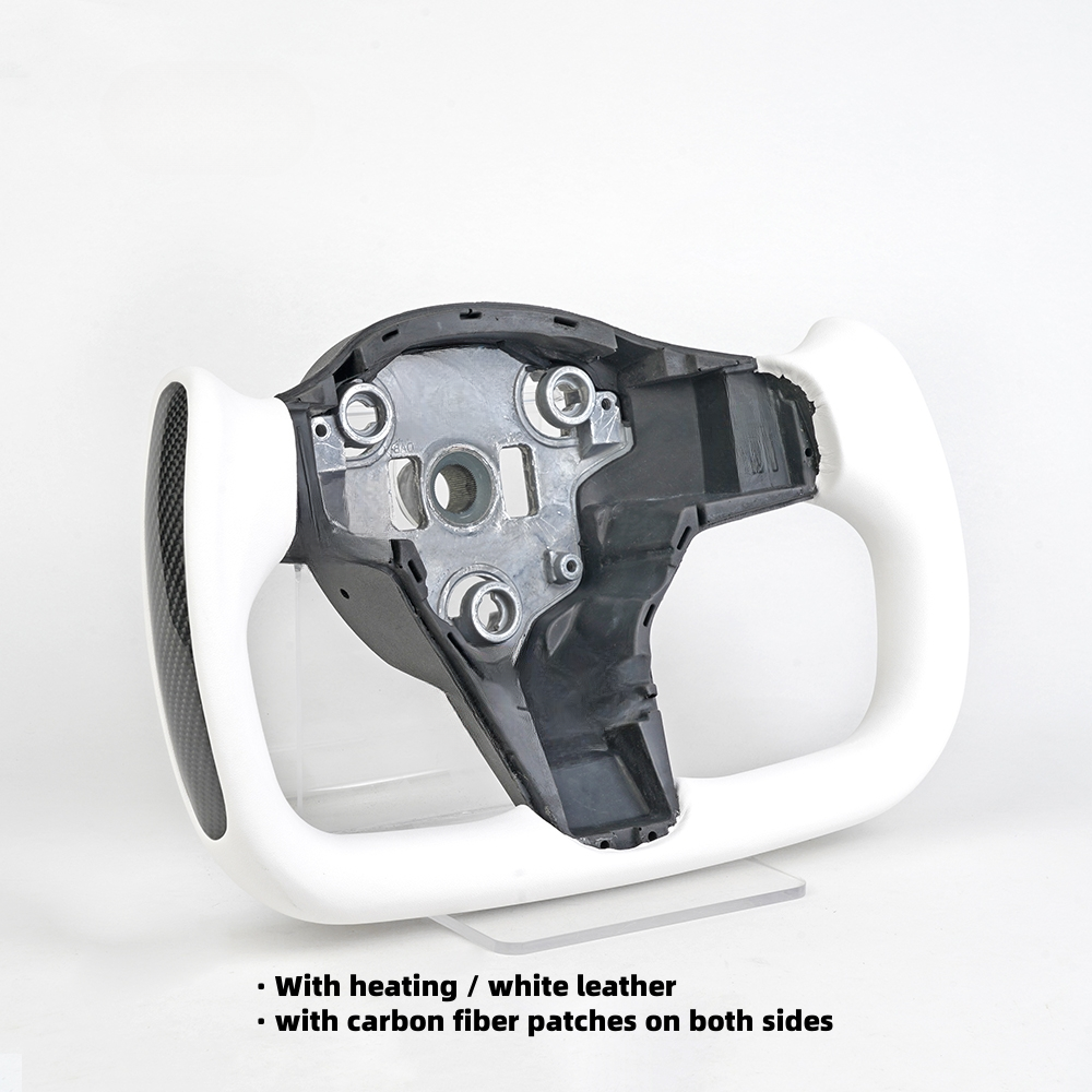 Heated Carbon Fiber Yoke Steering Wheel for Tesla Model 3 & Model Y