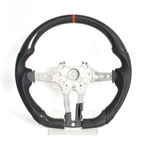 Real Carbon Fiber Steering Wheel for BMW F-Series 1, 2, 3, 4, X1, X3, X6 & M2 – Tri-Color or Red Stripe
