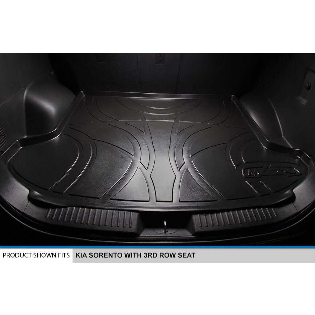SMARTLINER Custom Fit Floor Liners For 2014-2015 Kia Sorento (with 3rd Row Seats) - Black / 2 Row Floor Mat Liner Set & Cargo Liner Behind the 2nd Row