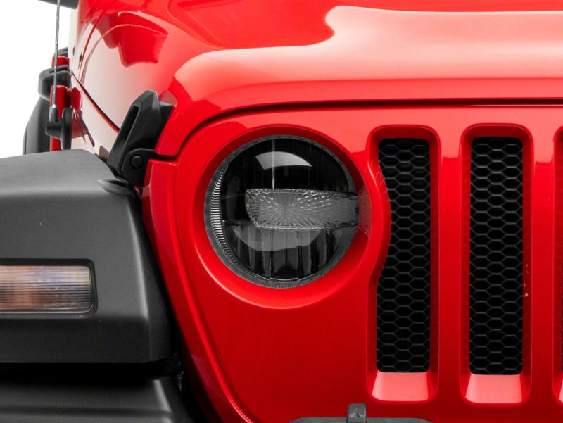 Raxiom 18-23 Jeep Wrangler JL Axial Series 9-In LED Headlights- Blk Housing (Clear Lens)