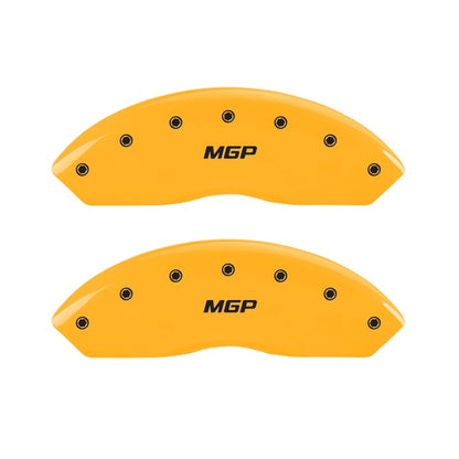 MGP 2 Caliper Covers Engraved Front MGP Yellow Finish Black Characters 1997 GMC Yukon