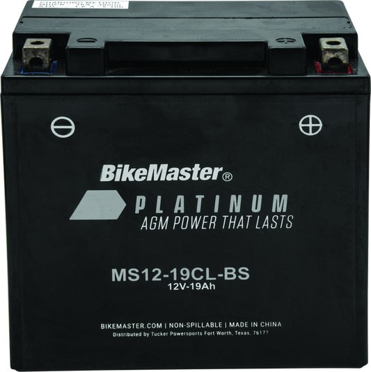 BikeMaster AGM Battery - MS12-19CL-BS