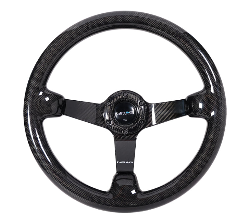 NRG Carbon Fiber Steering Wheel (350mm) Deep Dish - Full Carbon