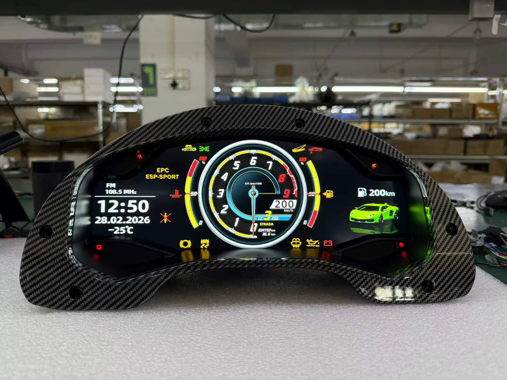 Carbon Fiber LCD Digital Cluster Lamborghini Gallardo 2006-2015