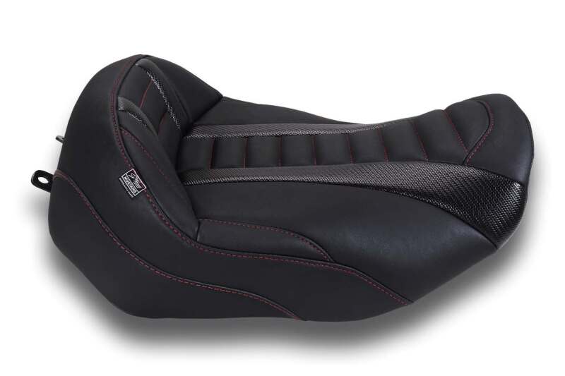 Mustang 23-26 Harley CVO Road Glide, Street Glide, Deluxe T Solo Blk w Dark Cherry Thread
