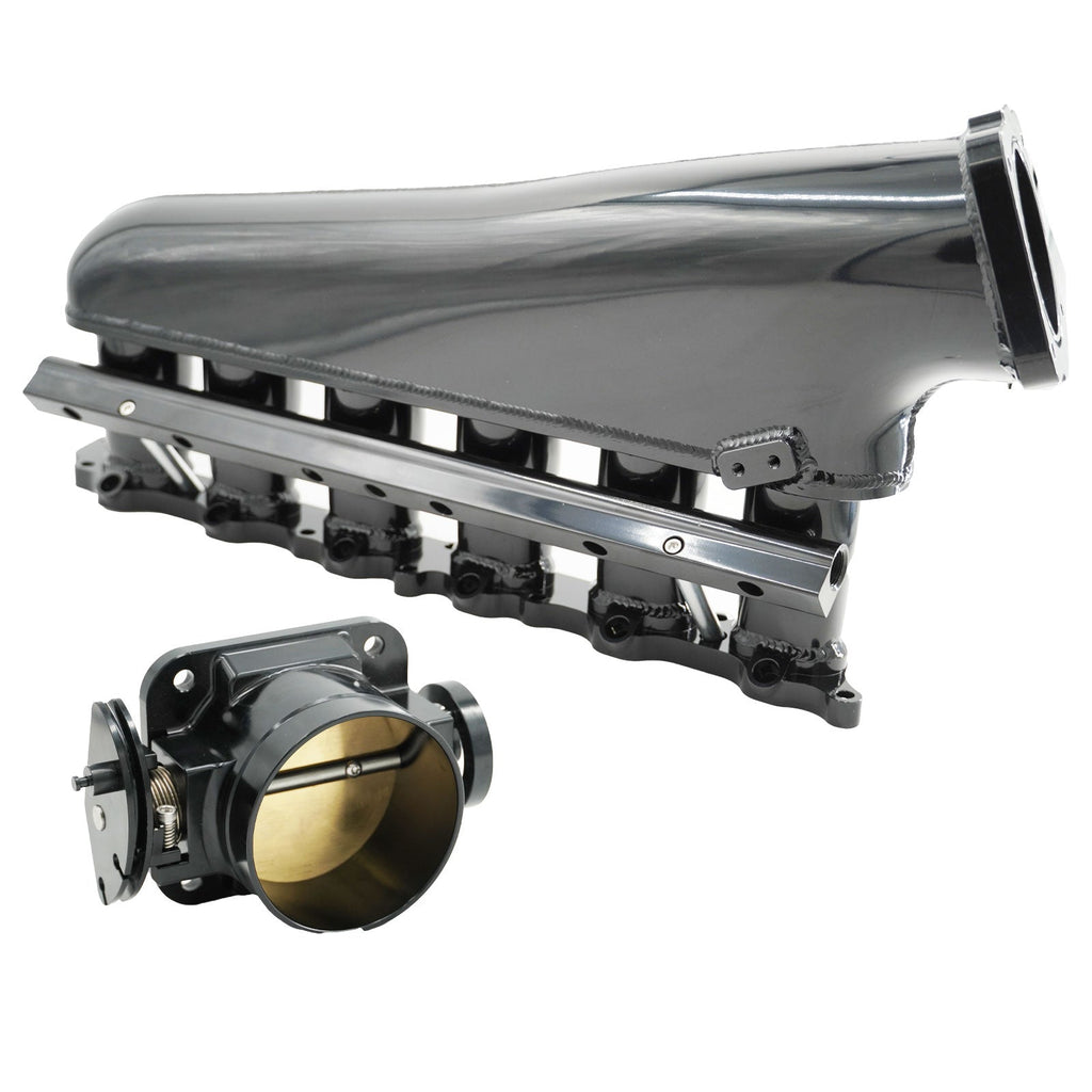 2JZ GE Billet Intake Manifold Fuel Rail Throttle Body 90mm TB Supra 2J Swap 2JZ - Bull Boost Performance