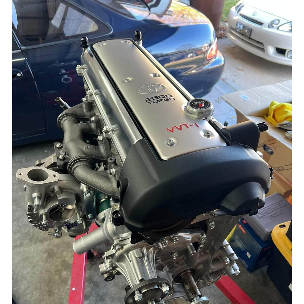 Toyota Supra 2JZ GTE VVTI Billet Valve Covers Anodized Oil Cap Bolts 2J AN AN10 - Bull Boost Performance