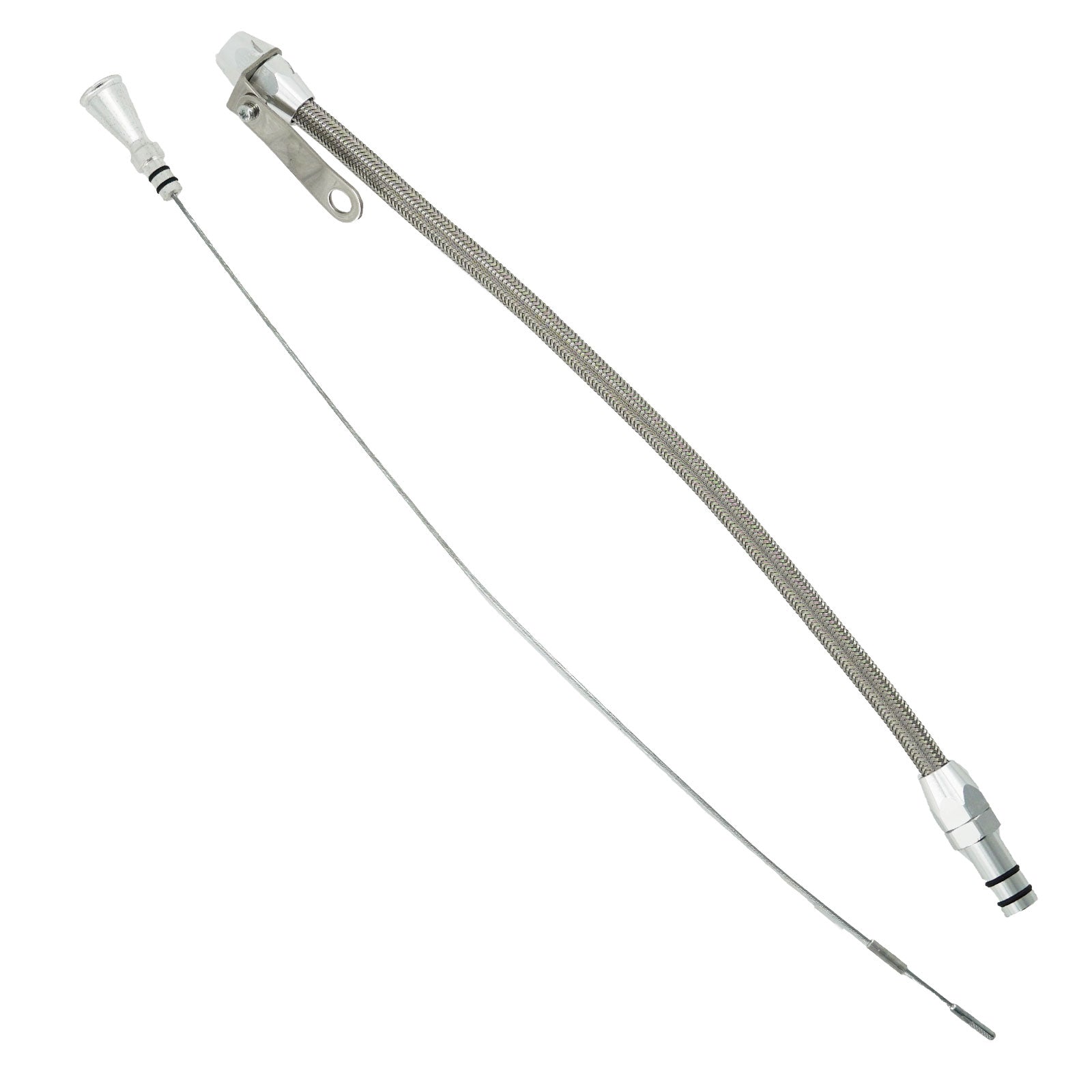Billet Aluminum JZ Braided Transmission Fluid Dipstick 1JZ 2JZ Supra Swap 1J 2J - Bull Boost Performance