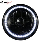 Universal 7" H6024 6014gen White Ring H4 Bulb Angel Eye Headlight