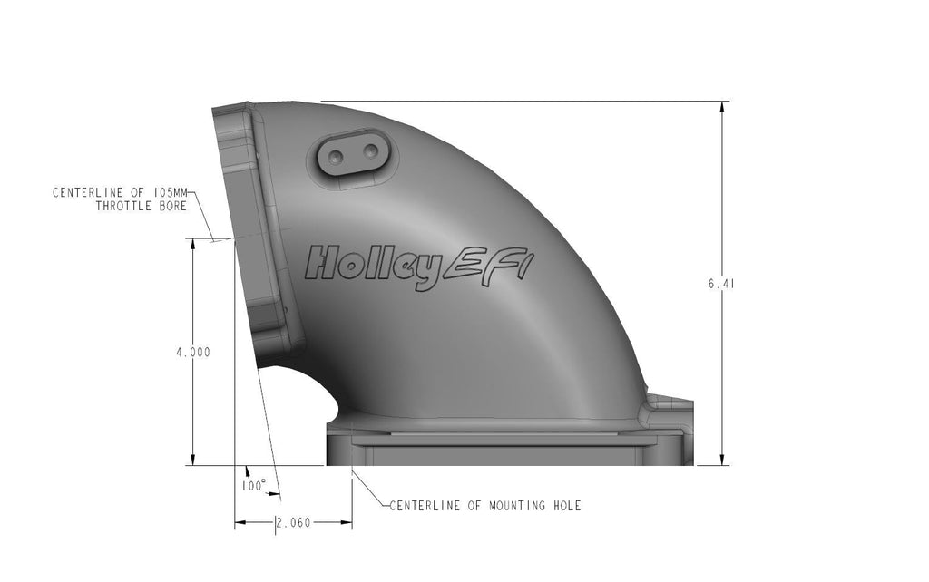 Cast Aluminum 4500 EFI Throttle Body Intake Elbow-LS