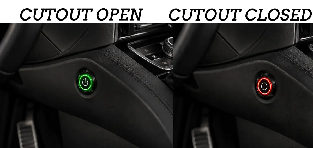 Motor Sports Billet Illuminated Exhaust Cutout Push Button- "BLACK" - 303512BLK - Granatelli Motor Sports