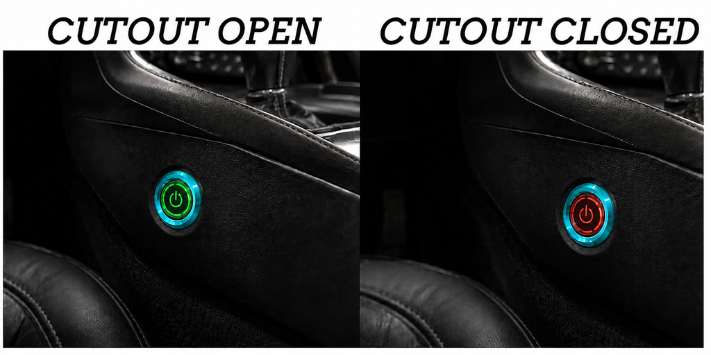 Motor Sports Billet Illuminated Exhaust Cutout Push Button- "BLUE" - 303512BL - Granatelli Motor Sports