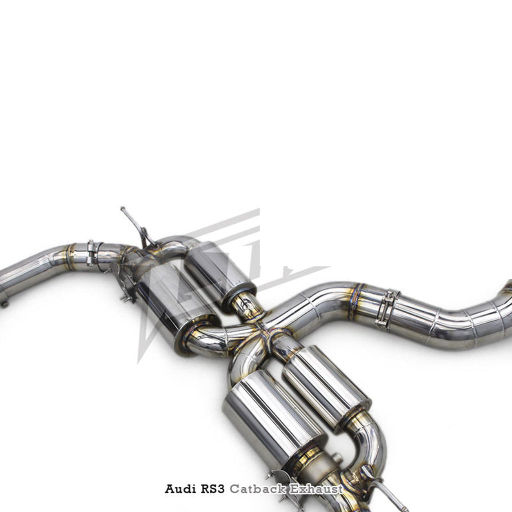 Stainless Valved Catback Exhaust System for Audi RS3 TTRS 2.5T - Bull Boost Performance