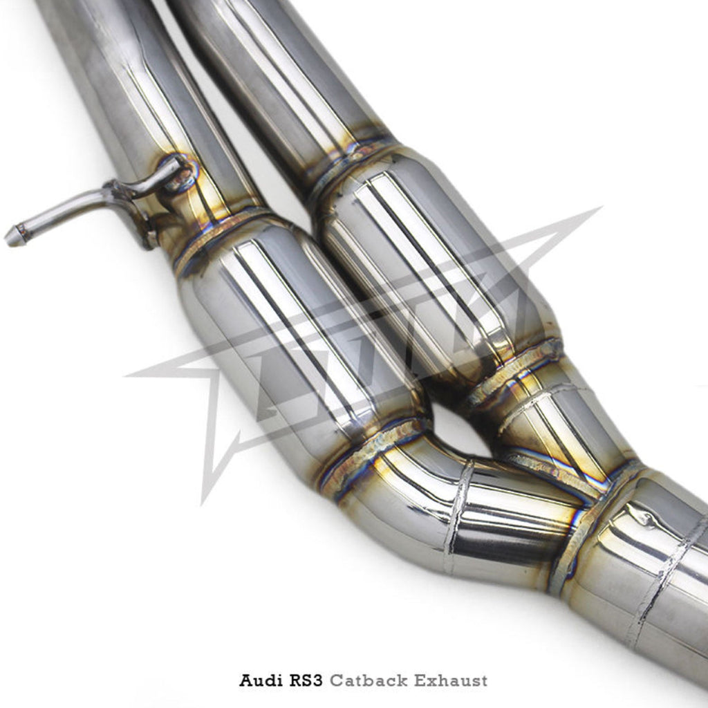 Stainless Valved Catback Exhaust System for Audi RS3 TTRS 2.5T - Bull Boost Performance