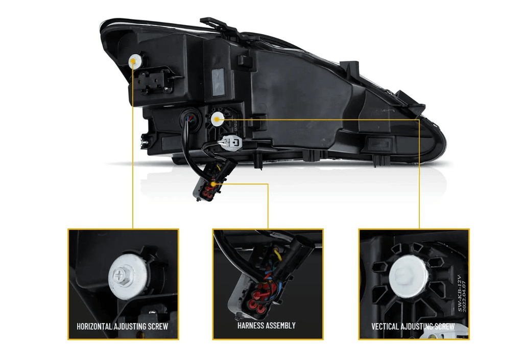 Lexus IS250/IS250C/IS350/IS220d & ISF(XE20) Smoked Matrix Projector Headlights (2006-2014)