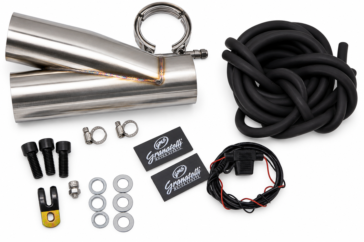 Granatelli Motor Sports Vacuum/ Pressure Controlled Electronic Exhaust Cutout Systems - Stainless Steel Weld-In 309630 - Granatelli Motor Sports