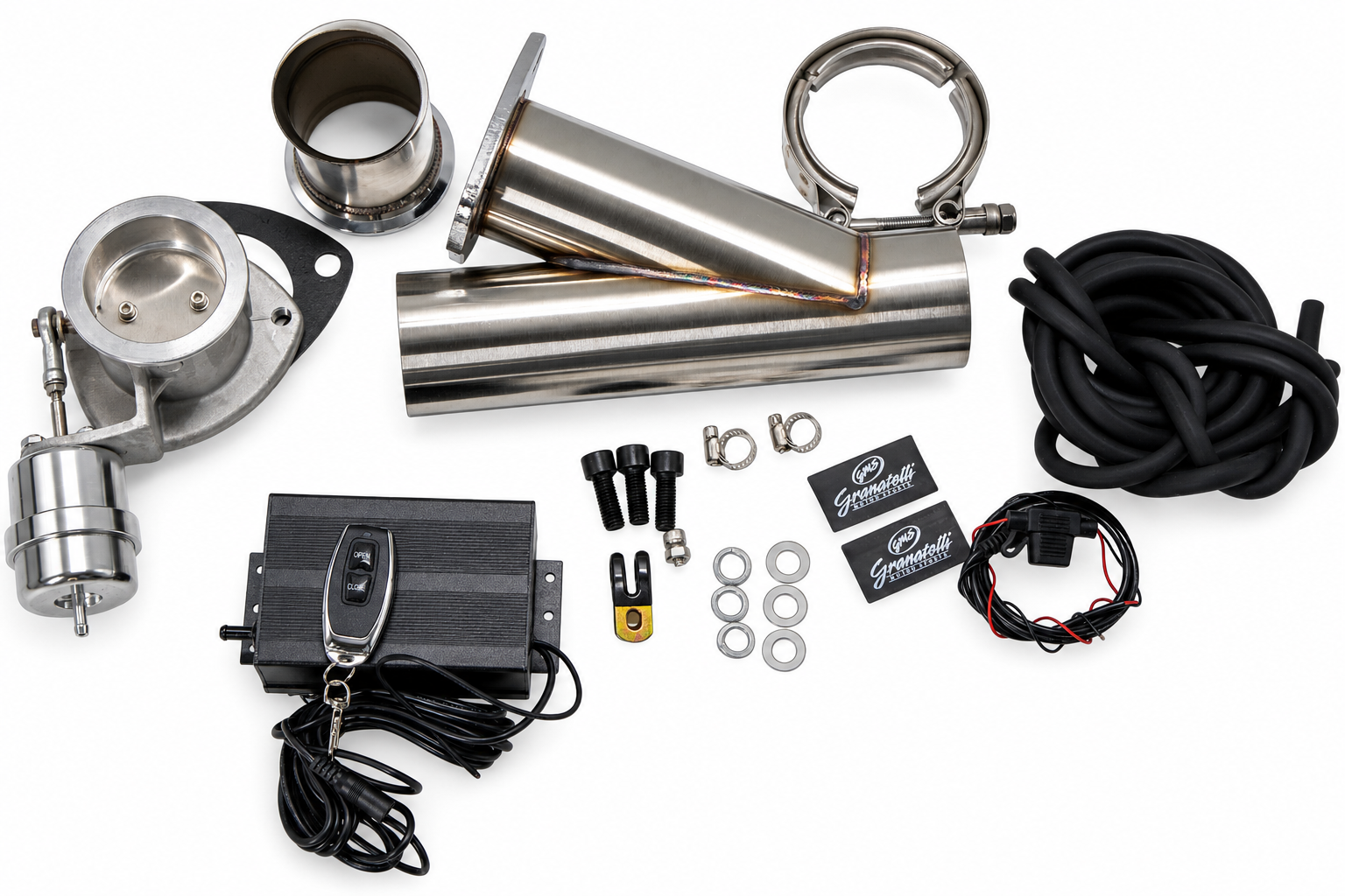 Granatelli Motor Sports Vacuum/ Pressure Controlled Electronic Exhaust Cutout Systems - Stainless Steel Weld-In 309630 - Granatelli Motor Sports