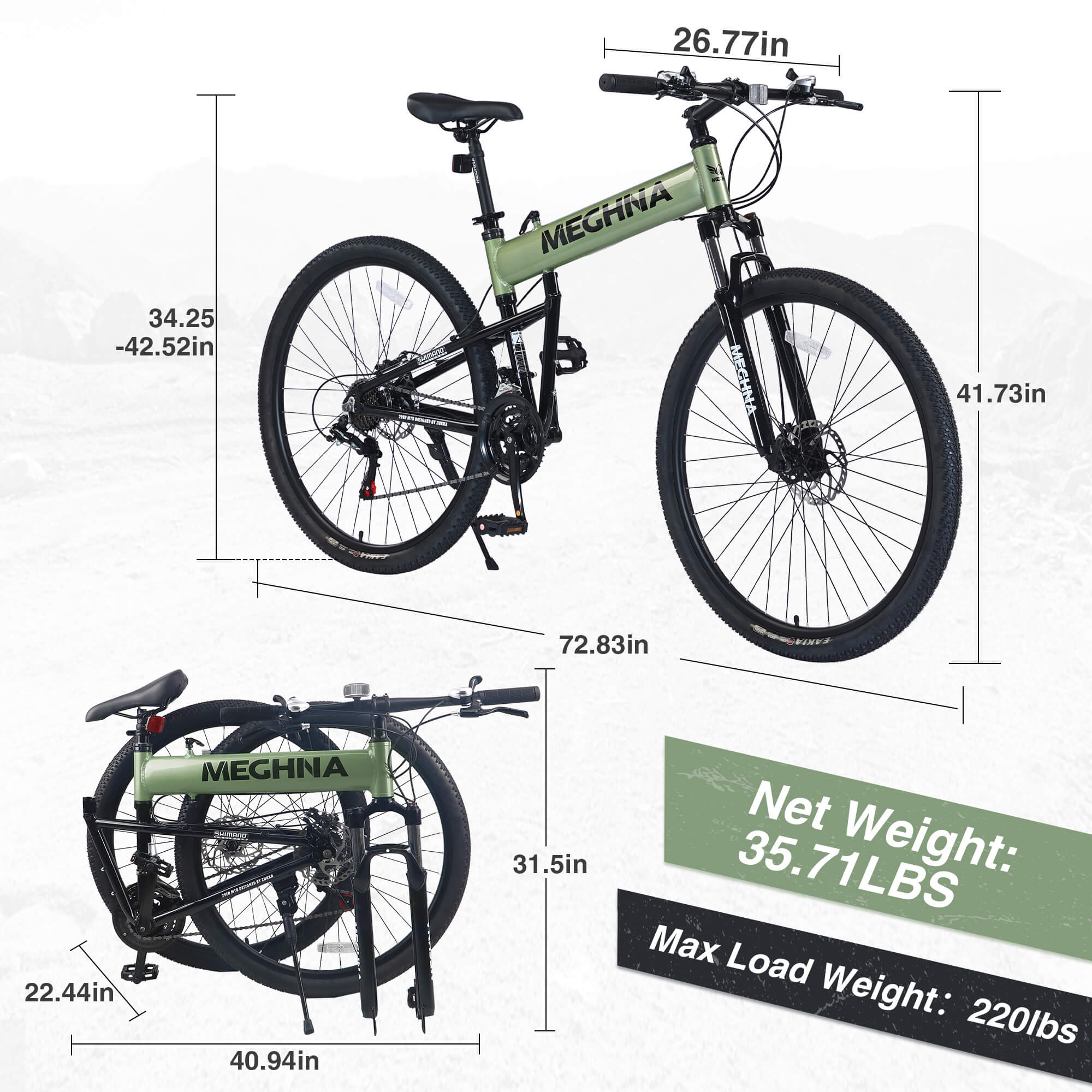 Meghna XM2 Folding Bike - 29"
