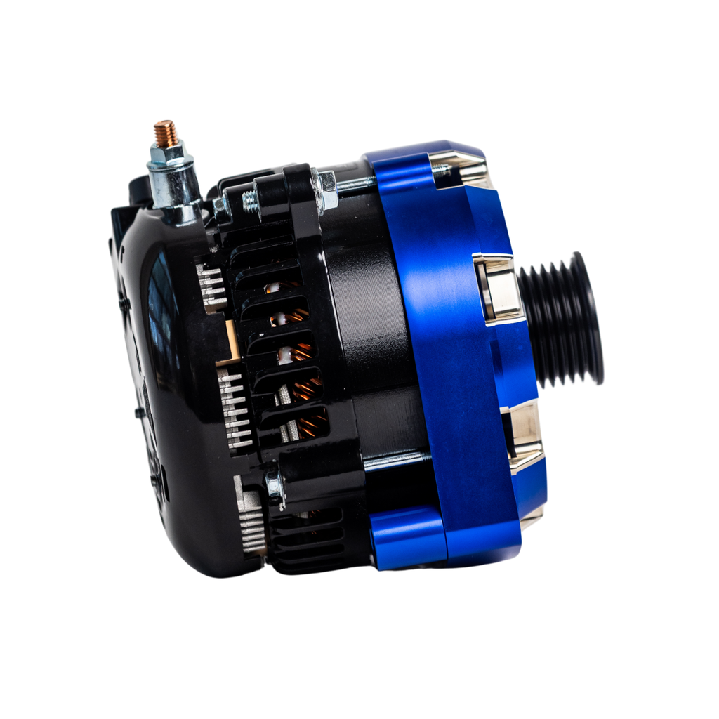 1996-2024 GM Billet High Output Alternator (Blue) by JS Alternators