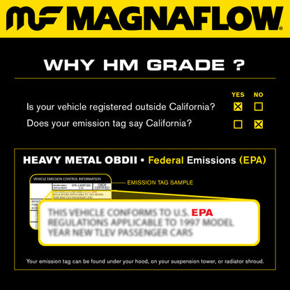 MagnaFlow Conv Univ 2.25in Inlet/Outlet Center/Center Oval 12in Body L x 7in W x 16in Overall L