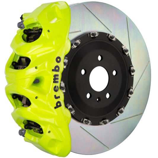 Brembo 15-23 Mustang GT Front GT BBK 6 Piston Cast 405x34 2pc Rotor Slotted Type1 - Fluo. Yellow