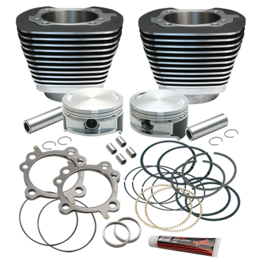 S&S Cycle 99-16 BT Replacement 3-7/8in Bore Cylinder & Piston Kit For S&S 106in Stroker Kit - Wblack