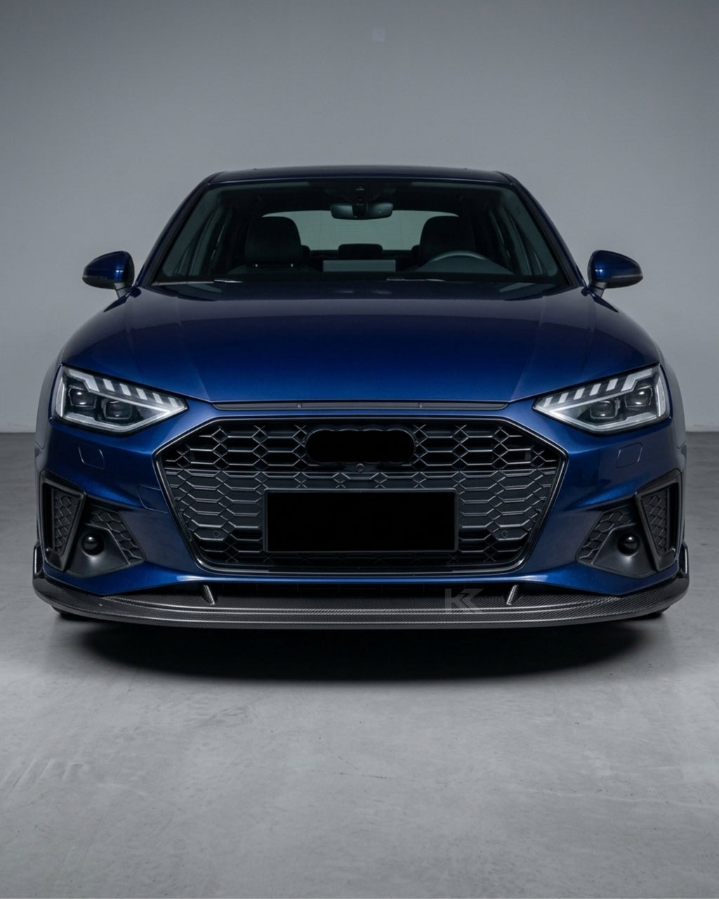 Audi A4 B9 S-Line / S4 Sedan Carbon Fiber 3D Style Front Bumper Lip Splitter Chin Spoiler 2020 - 2021