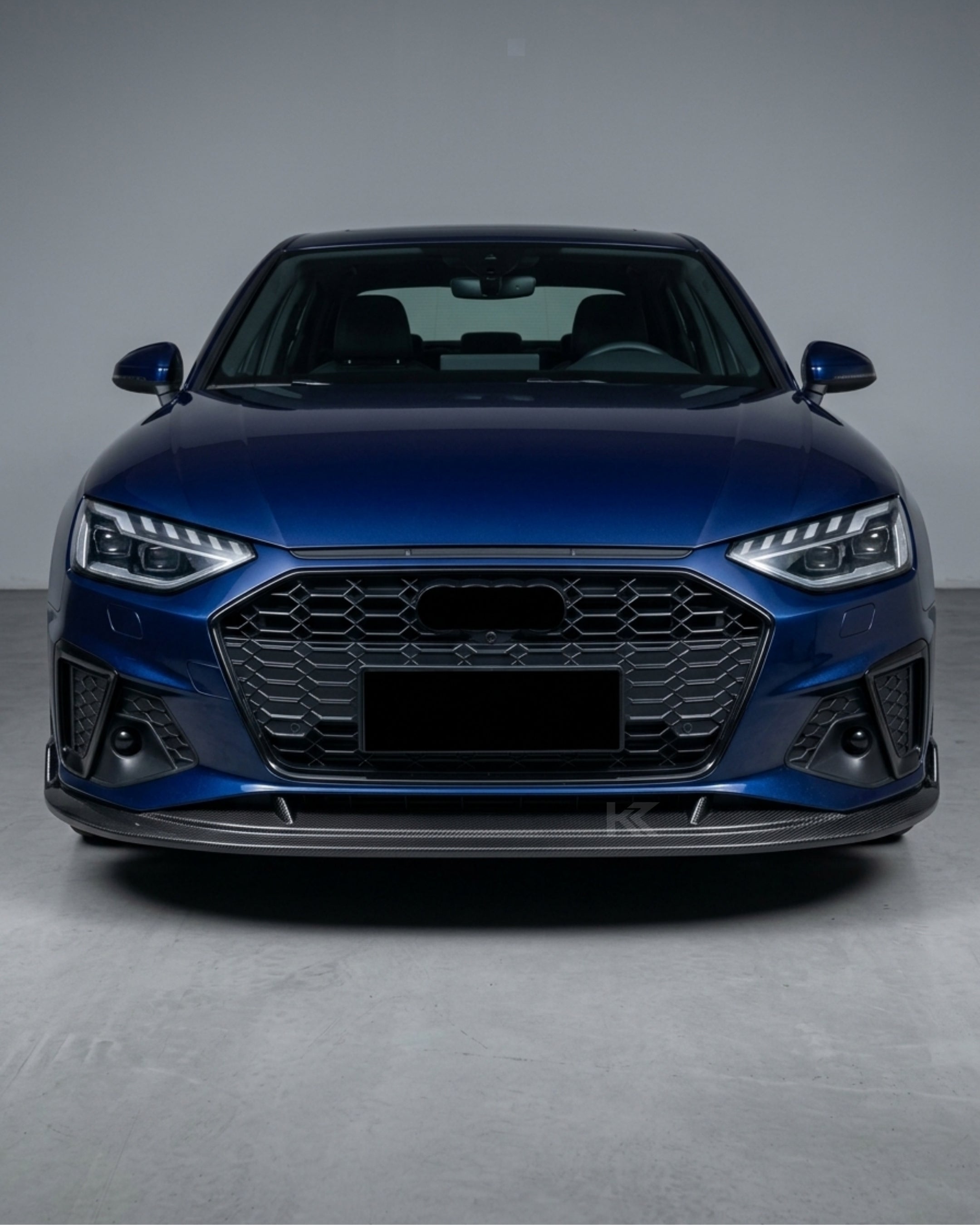 Audi A4 B9 S-Line / S4 Sedan Carbon Fiber 3D Style Front Bumper Lip Splitter Chin Spoiler 2020 - 2021