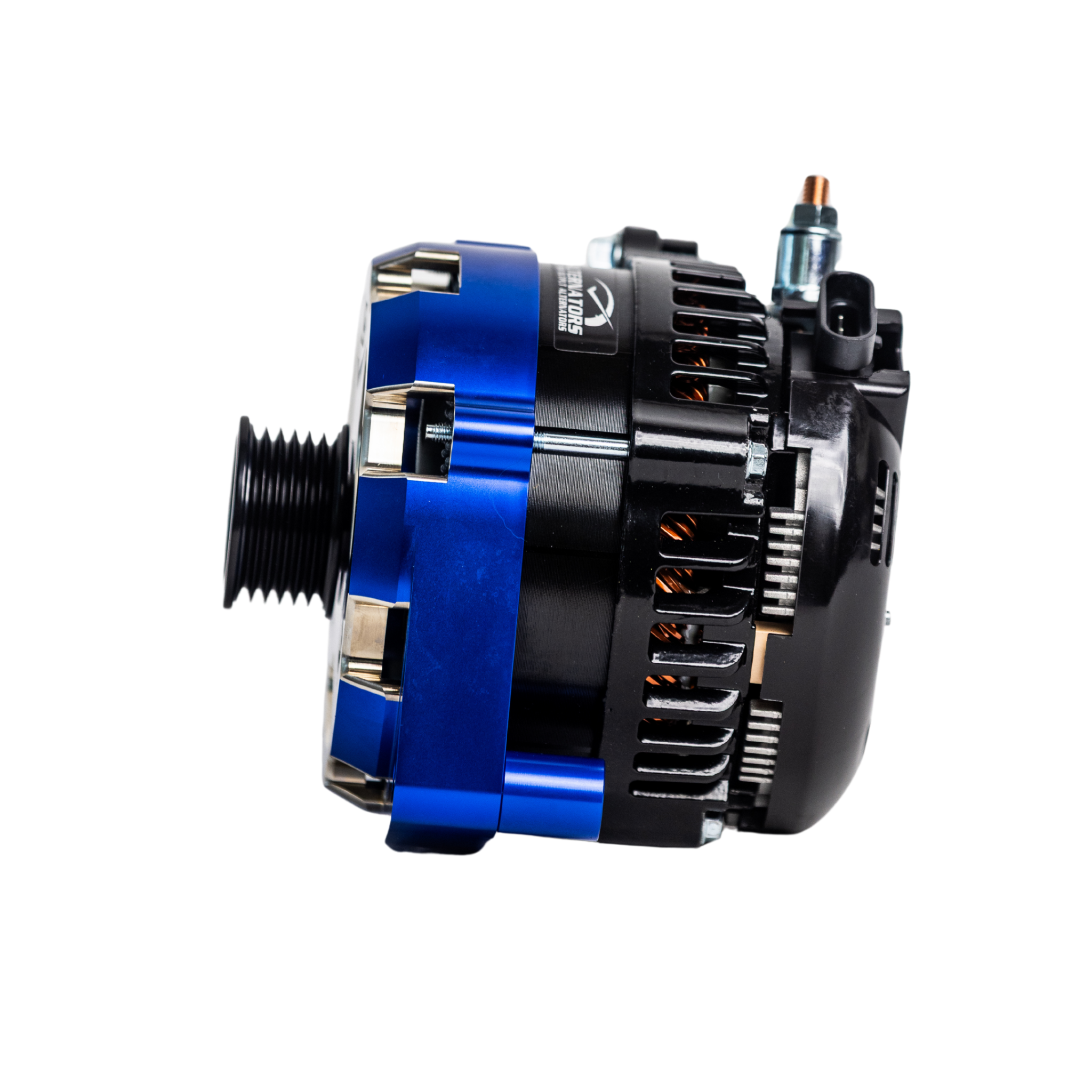 1996-2024 GM Billet High Output Alternator (Blue) by JS Alternators