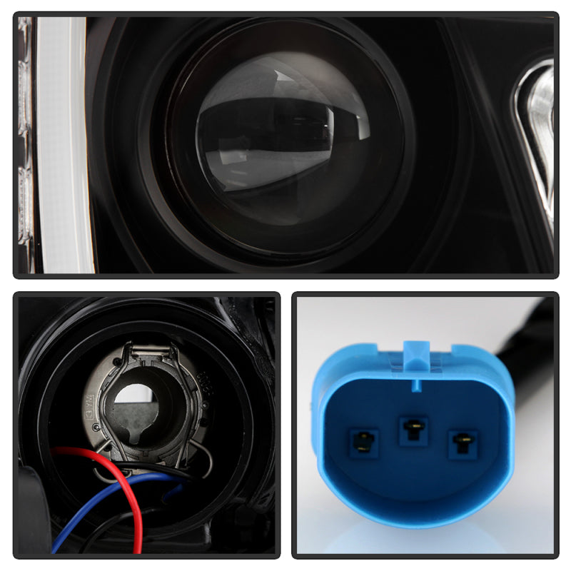 Spyder 08-19 Peterbilt 325 Passenger Side Projector Headlights - Black (PRO-YD-PB38600-R-BK)