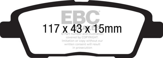 EBC 10-11 Hyundai Genesis 3.8 Ultimax2 Rear Brake Pads