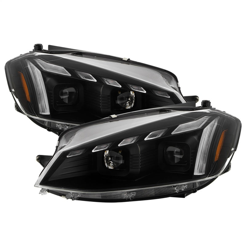 Spyder 18-21 VW Golf MK7.5 Projector Headlights - Black (PRO-YD-VG18SI-SBGR-BK)