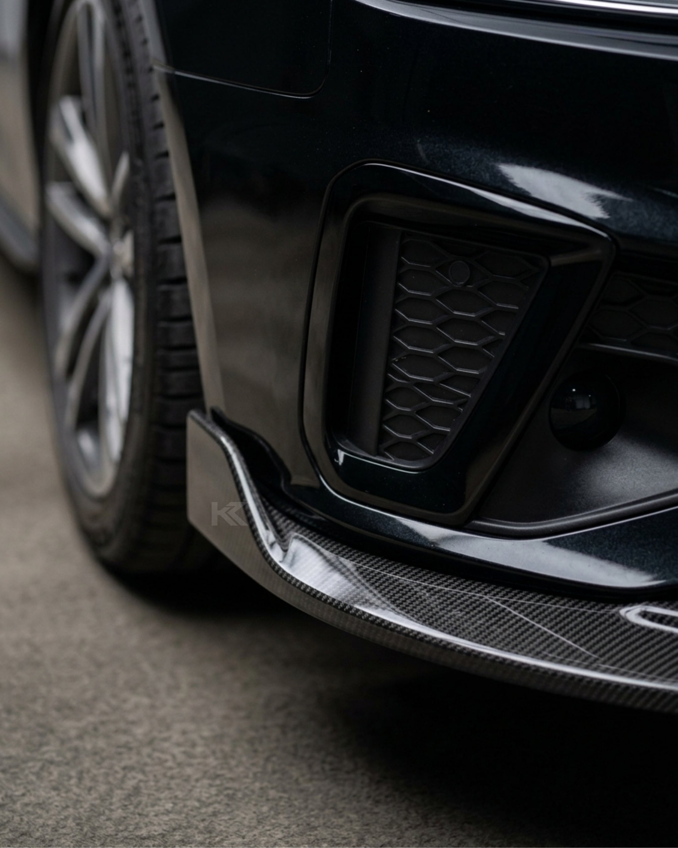 Audi A4 B9 S-Line / S4 Sedan Carbon Fiber 3D Style Front Bumper Lip Splitter Chin Spoiler 2020 - 2021