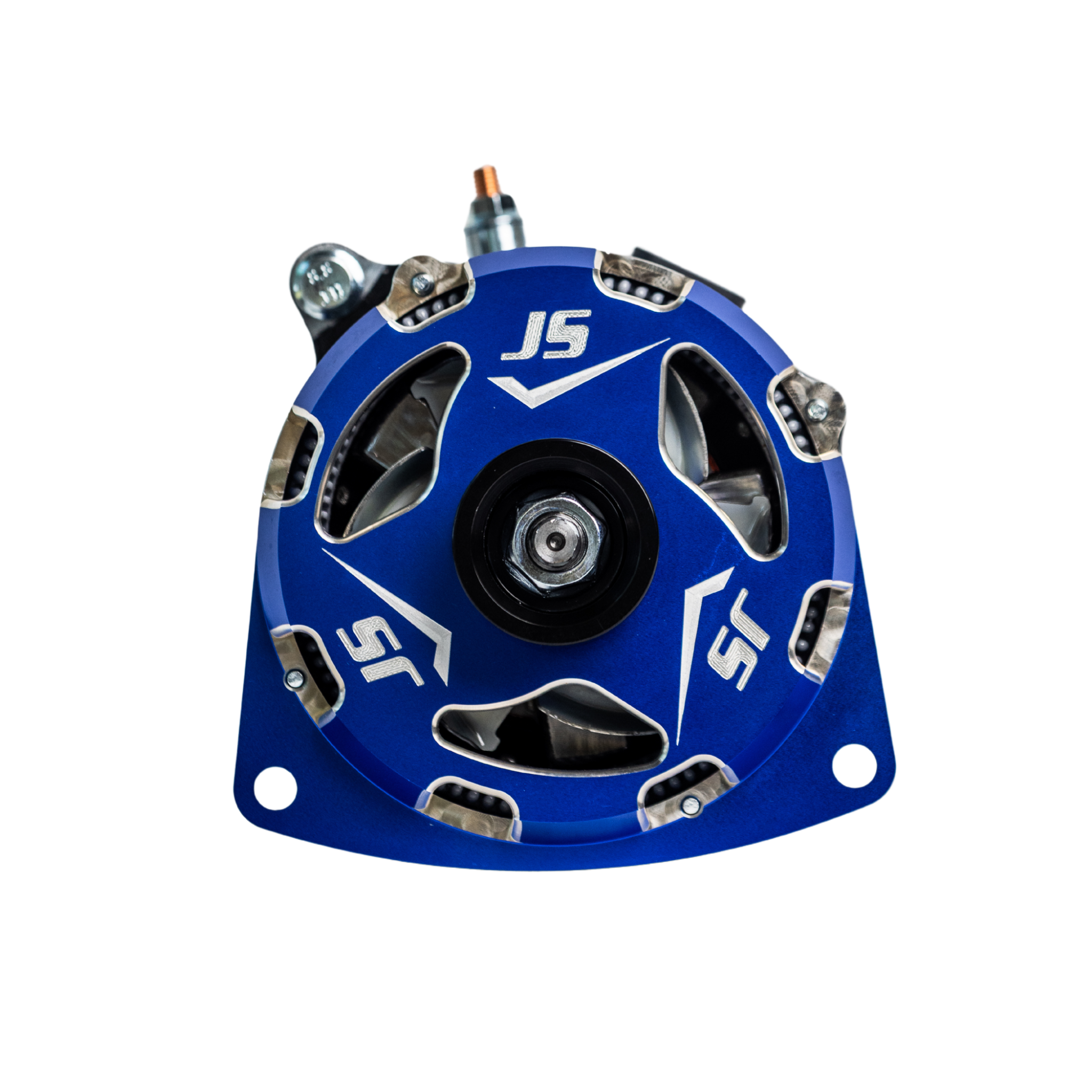 1996-2024 GM Billet High Output Alternator (Blue) by JS Alternators
