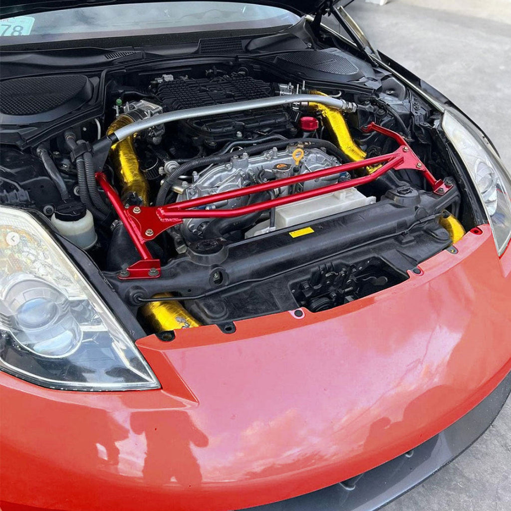 Upper Nismo Style Strut H Brace Bar Gold For VQ Nissan 350Z Z33 VQ35 - Bull Boost Performance