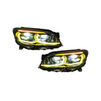 BMW 7 Series F02 G12 Style LED Headlight Assembly with Dual-Color DRL (Yellow / White) 2013 - 2015 (Replaces 63117228423)